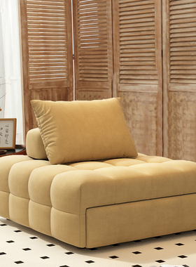 沙发床日式奶油风泡芙两用小户型客厅多功能伸缩单双人沙发休闲椅