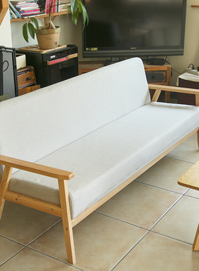 布艺沙发小户型北欧简约现代实木单双人三人位出租房客厅懒人沙发