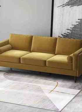 美式复古客厅丝绒沙发布艺组合法式三人单人位现代简约小户型沙发