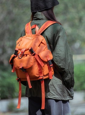 双肩包女2024工装潮牌男女大容量轻便户外徒步登山旅行包书包背包