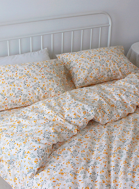 纯棉床单单件四件套 1米5单独床单夏天不跑床的床单被罩被套两件