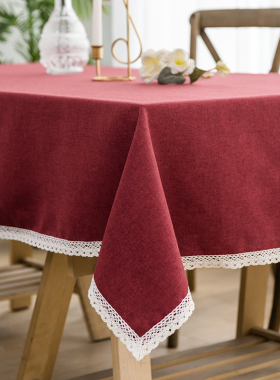 北欧简约现代棉麻纯色办公室会议室布艺桌布 长方形餐桌茶几台布