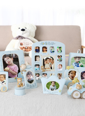 儿童相框摆台3寸6寸7寸宝宝相架婴儿周岁加洗照片框创意可爱挂墙