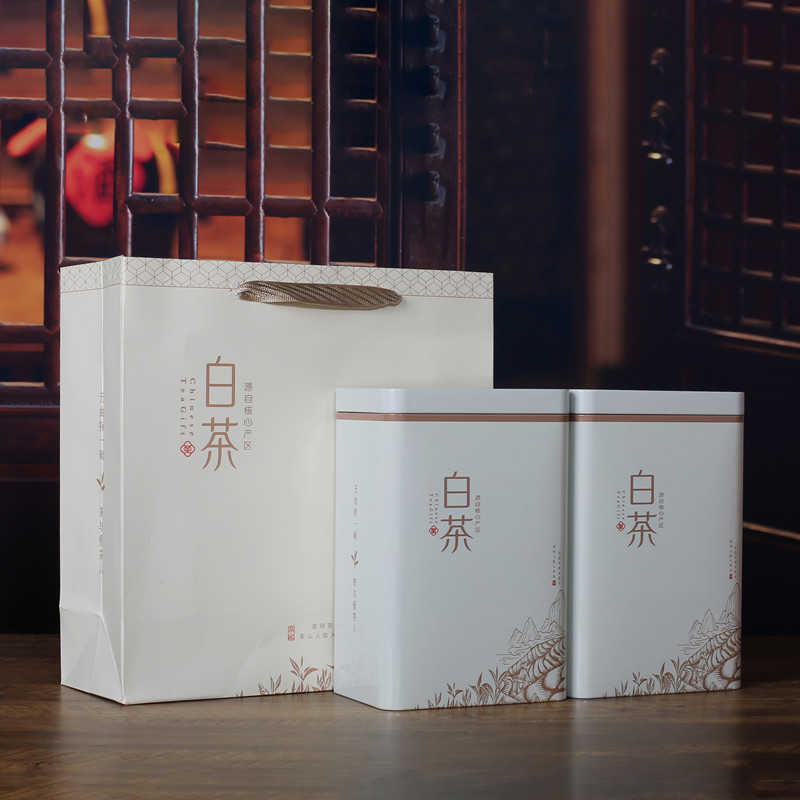 新款白茶茶叶罐包装盒空礼盒半斤一斤装黄金芽通用铁罐空罐储茶罐