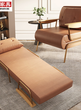 北欧折叠沙发床两用单人小户型办公室午休午睡折叠床科技布沙发椅