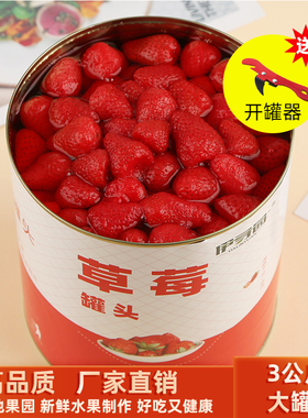 草莓罐头6斤商用3公斤大罐装3kg黄桃水果罐头水果捞批发杨梅菠萝