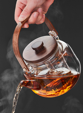 煮茶壶玻璃耐高温办公室茶具家用泡茶烧水壶可明火电陶炉茶器单壶