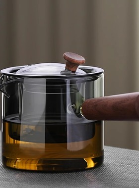 玻璃泡茶壶2024新款煮茶器家用耐高温侧把单壶烧水公道杯功夫茶具