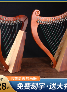 小竖琴19弦15莱雅琴箜篌天使琴初学者小型里拉琴众乐器易学lyre琴