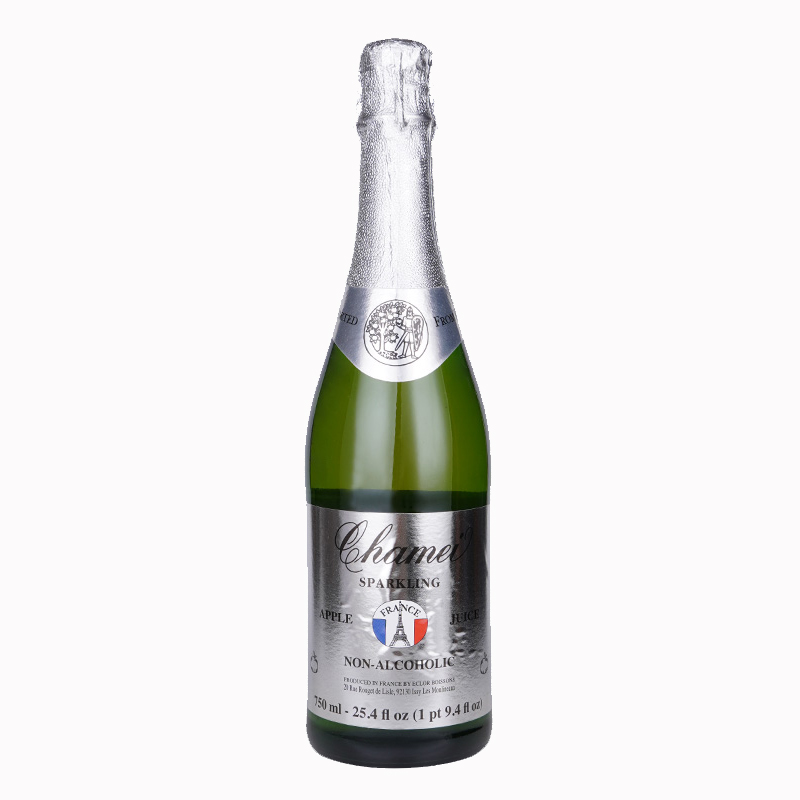 chamei气泡酒 欢乐铁塔无酒精起泡苹果汁750ml法国原装正品进口