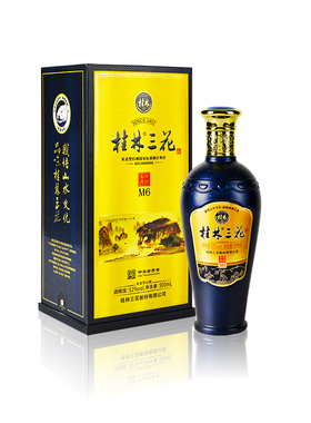 桂林三花酒52度M6白酒500ml瓶装高度粮食酒米香型广西桂林特产