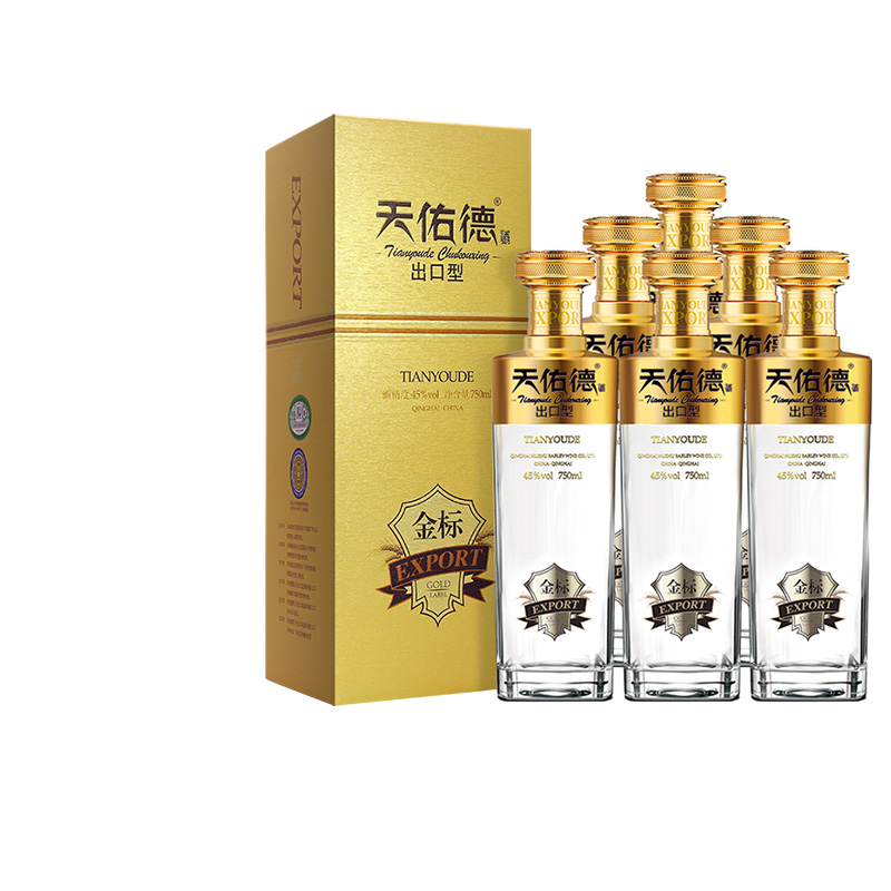 【星品升级】天佑德青稞酒有机出口型金标45度整箱清香型白酒送礼