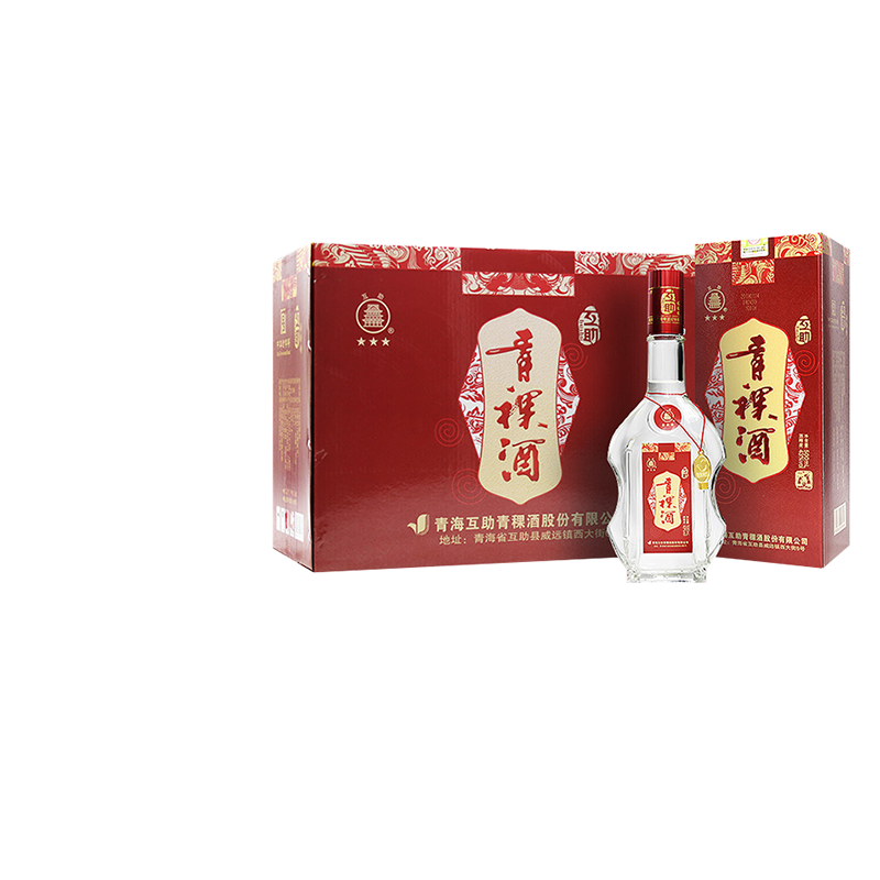 互助09版三星青海青稞酒43度500ml清香型纯粮白酒6瓶整箱礼盒白酒
