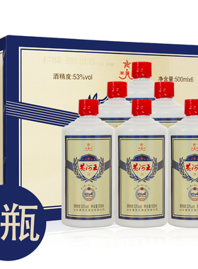 【6瓶】junhang/军航浓香型白酒53度500ml/瓶蓝壹纯粮酿造