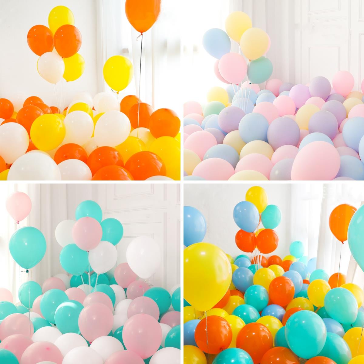 儿童气球无毒防爆加厚彩色汽球生日装饰派对场景布置学校教室装扮
