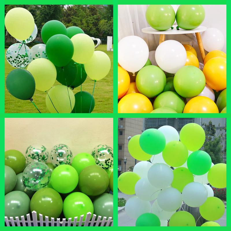 开学布置绿色气球装饰牛油果绿网红森林系学校幼儿园活动生日场景