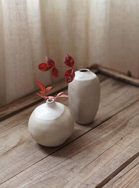 中国风文艺实用插办公室家居软装饰品艺个AZY性创意陶瓷小花瓶白
