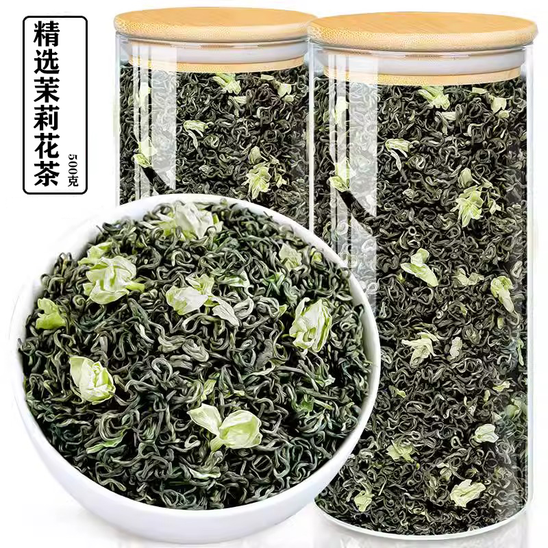茉莉花茶特级浓香型飘雪茉莉花茶2023新茶春茶叶散装绿茶500g