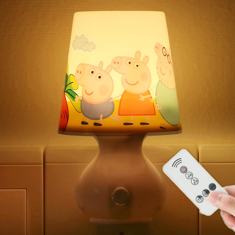 led插电遥控小夜灯带开关宝宝卧室床头灯节能灯夜光母婴儿喂奶灯