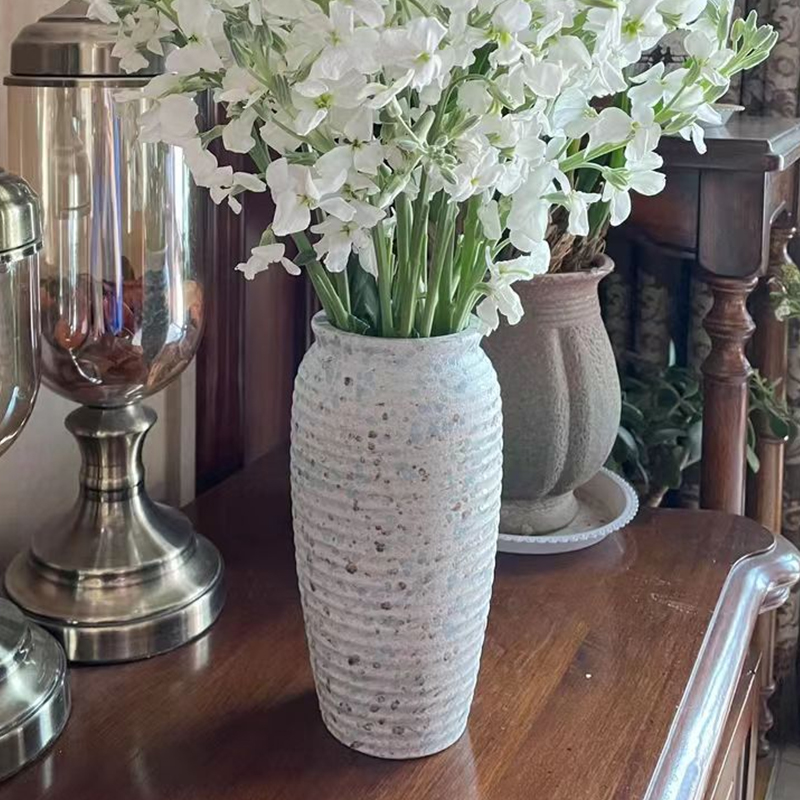白色简约ins风陶瓷小花瓶插花干花仿真假花客厅居家装饰摆件轻奢