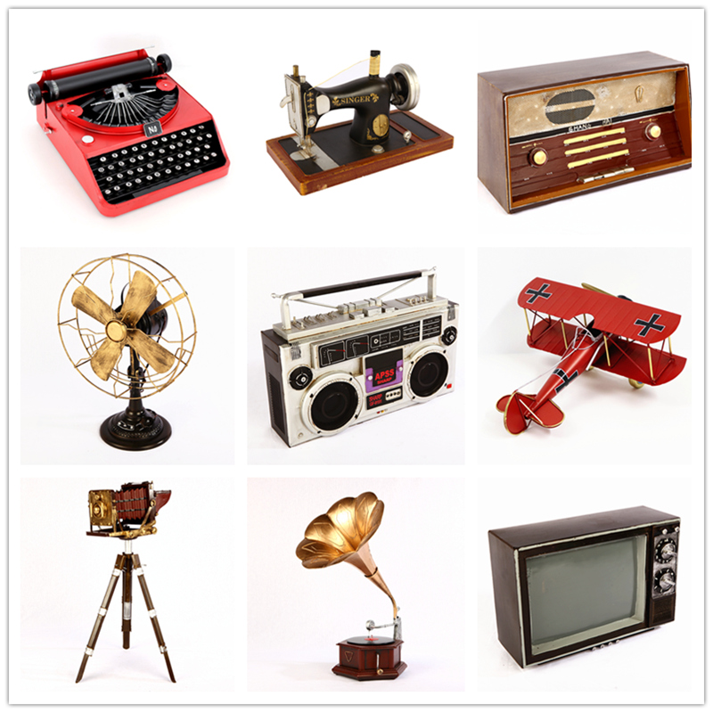 复古老式怀旧模型留声机收音机电话机照相机摆件拍摄道具橱窗装饰