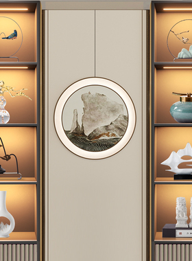 新中式玄关展示柜茶室茶柜博古架装饰品禅意宋式客厅酒柜摆件高端