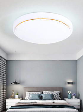 LED吸顶灯圆形卧室灯现代简约智能家装节能灯走廊灯厨卫阳台灯