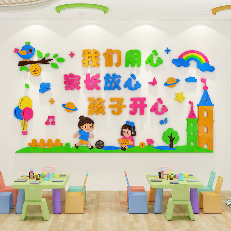 幼儿园环创主题墙材料教室墙面装饰走廊大厅环境布置文化墙贴立体