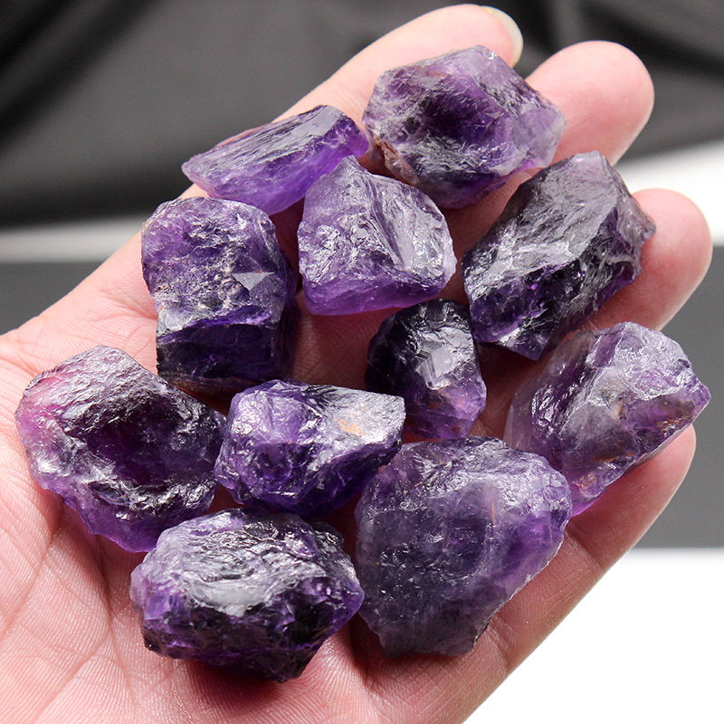 灵昌水晶碎石天然紫水晶原石摆件紫色矿石扩香石香薰水晶家装标本