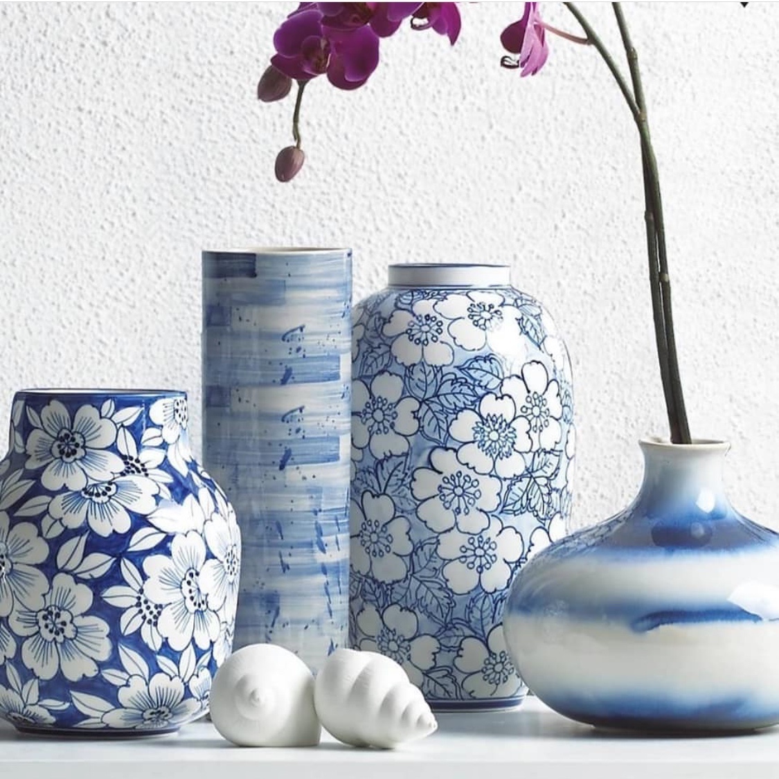 越南产轻奢手绘indigo青花瓷陶瓷花瓶新中式居家装饰客厅玄关摆件