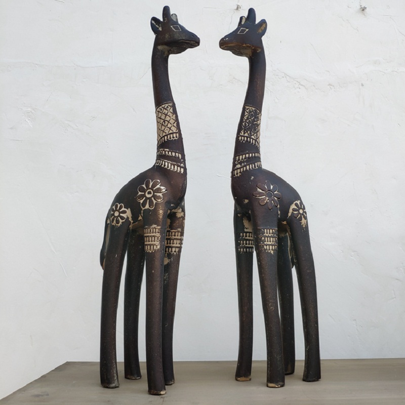 设计师创意木质仿旧古铜色家装摆设品雕刻动物工艺品装饰品－鹿
