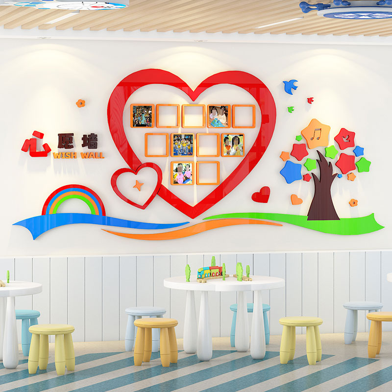 创意心愿墙布置幼儿园环创主题墙面装饰小学许愿目标墙贴班级文化