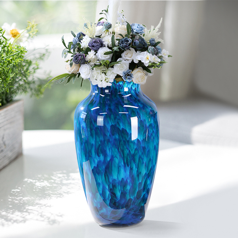 轻奢琉璃花瓶摆件现代客厅玄关花艺创意玻璃花器插花水培居家装饰
