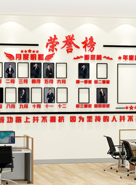 荣誉榜团队员工风采展示照片墙企业文化墙办公室装饰公告栏墙贴