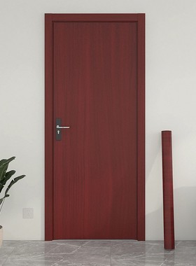 红色木纹门贴纸木门翻新自粘整张防水加厚贴门仿木旧门框木纹贴纸