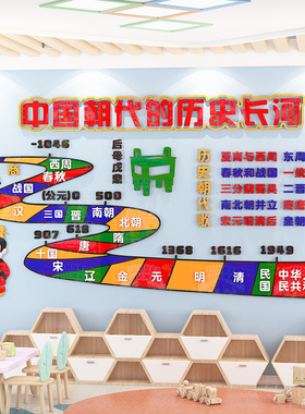 中国历史朝代文化墙贴3d小学班级布置幼儿园教室环创主题墙面装饰