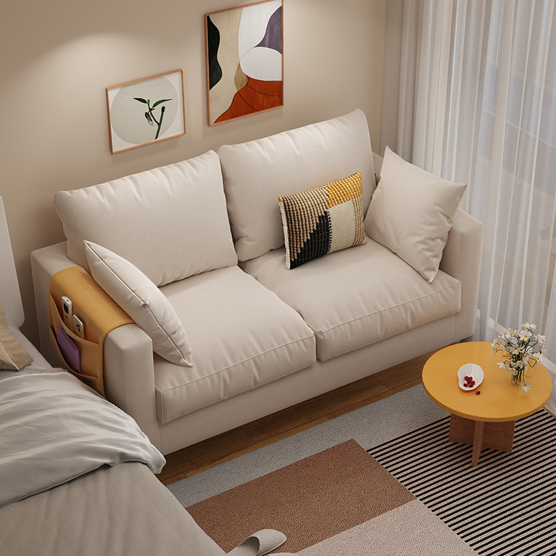 北欧双人沙发卧室小户型现代简约布艺沙发网红出租屋服装店小沙发