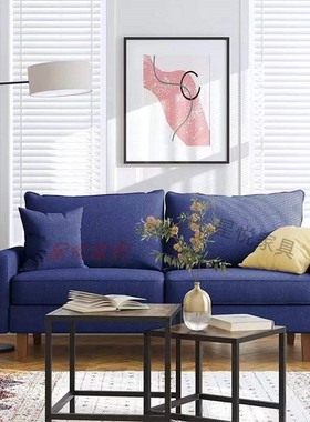意式极简沙发羽绒乳胶小户型北欧轻奢现代简约布艺双人三人沙发