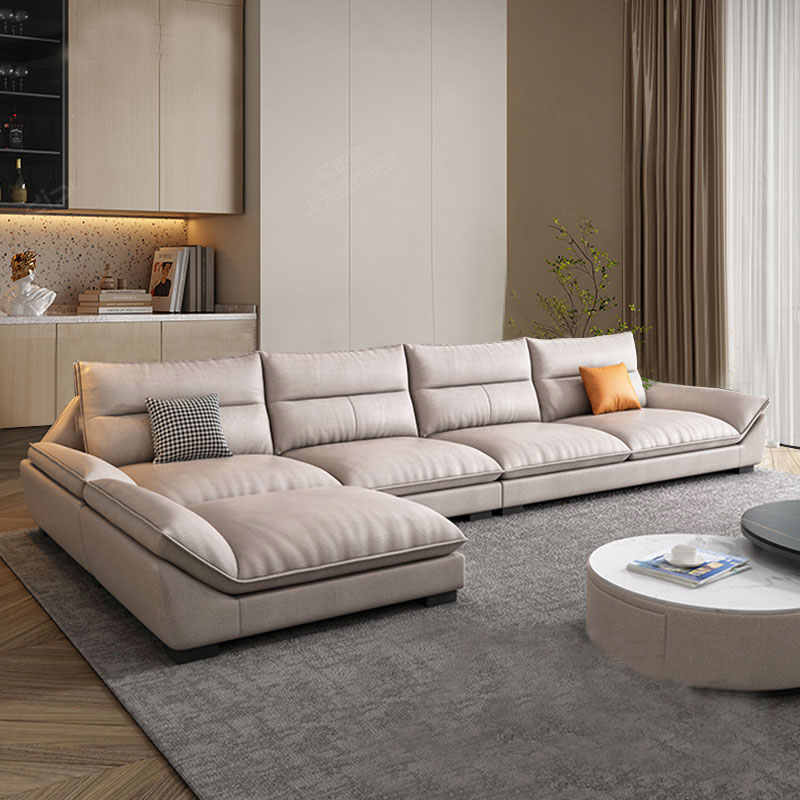 现代简约乳胶贵妃组合款意式极简小户型客厅直排免洗科技布艺沙发