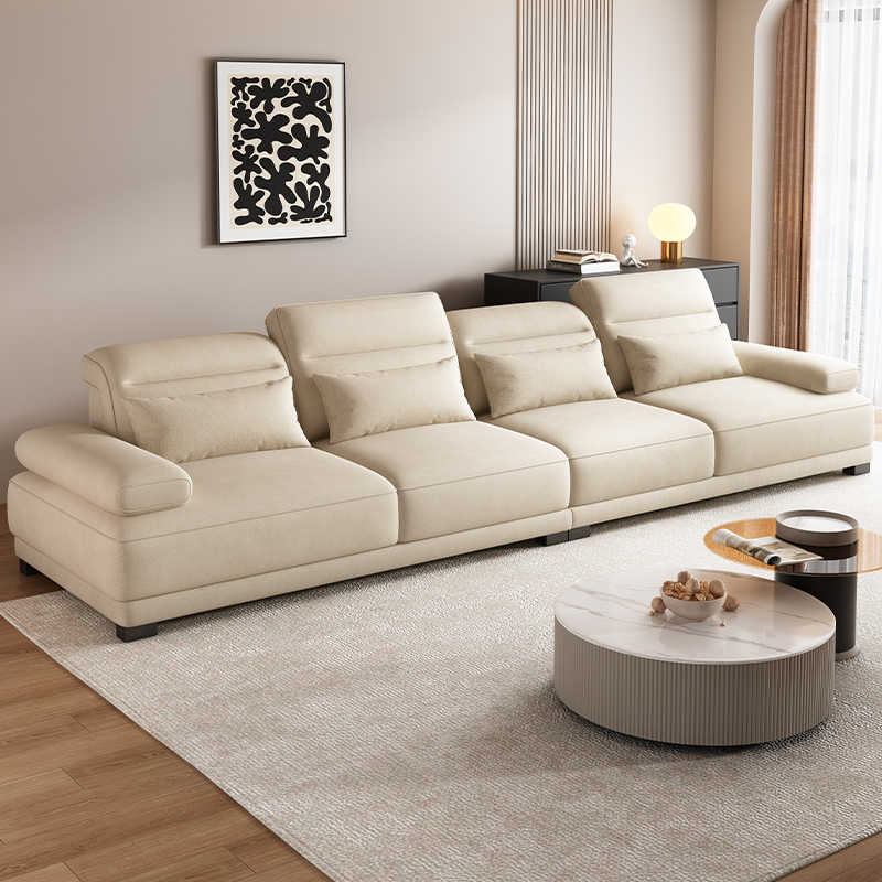 现代简约布艺沙发组合2024新款家用小户型客厅直排雪尼尔绒布沙发