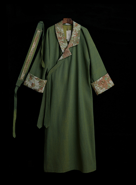 清新翻领藏袍套装 纯棉结实耐磨新式改良 藏族服装女服饰