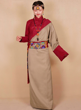 春季藏装女西藏服饰蚕丝棉藏服藏族服装锅庄博拉藏衣套装花边藏袍