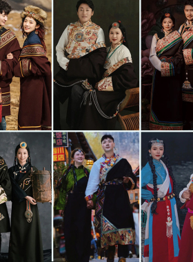 2023西藏藏装男女情侣款藏袍藏服藏族服装藏裙服饰藏式结婚写真服