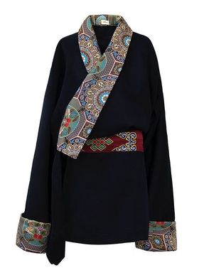 藏族高档服饰丁真同款藏袍男女同款民族风旅拍服藏式长袍拉萨服