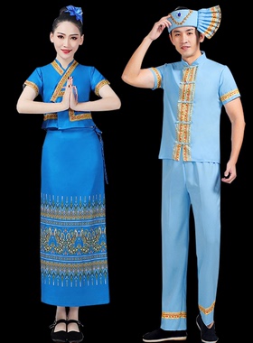 新款56个少数民族服装男傣族演出服民族壮族瑶族舞蹈表演服长裙女