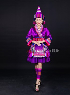 晴焱新品原创定制瑶族民族服饰学生舞蹈民族风表演演出服装女短裙