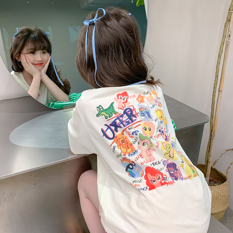女童夏装t恤2024新款韩版洋气儿童短袖夏季小女孩半袖体恤上衣潮