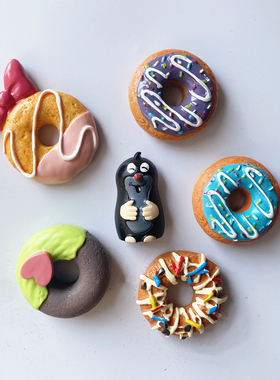 【4个包邮】创意仿真糖果甜甜圈创意立体树脂磁性冰箱贴家居装饰
