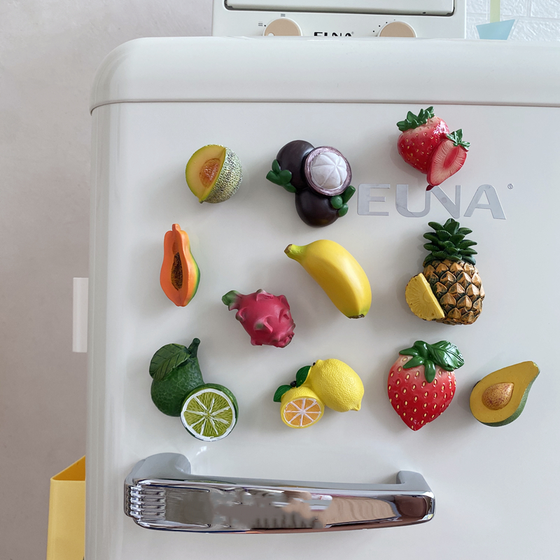 【4个包邮】创意立体3D仿真水果草莓树脂磁性冰箱贴家居装饰磁贴