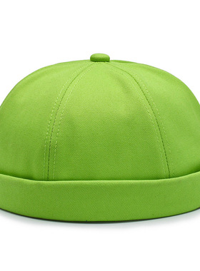新款夏季男女嘻哈瓜皮帽潮户外地主帽荧光绿色休闲时尚防晒遮阳帽